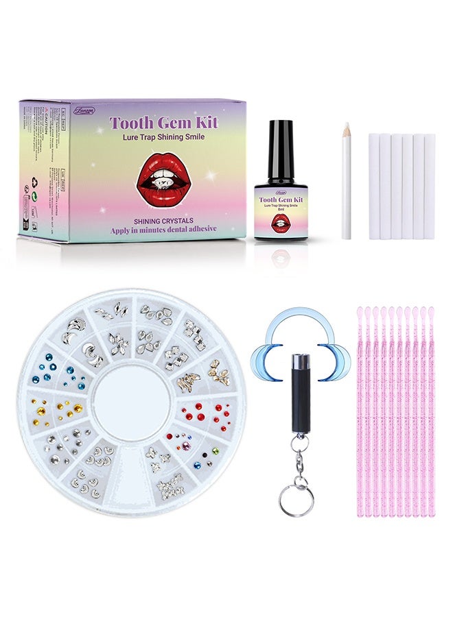 LUNOON DIY Tooth Gem Kit – 120 Sparkling Crystals for Teeth, Fashionable Tooth Jewelry Starter Kit, Professional Teeth Gems Kit for Personal Style - Image 1